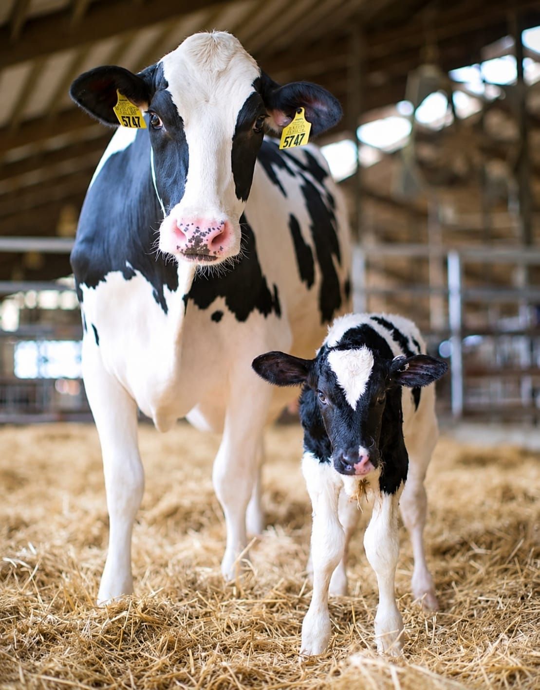 Dairy cow and her calf at Nai'Posha